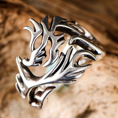 Men's Sterling Silver Dragon Wrap Ring