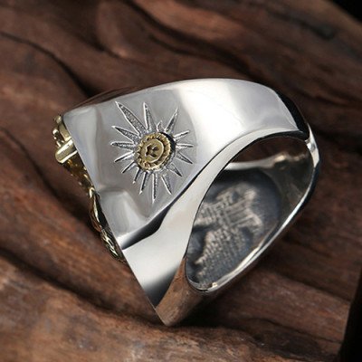 Men's Sterling Silver Freedom Eagle Ring