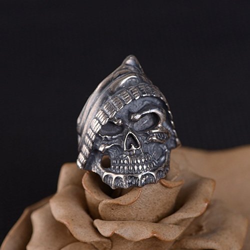 Men's Sterling Silver Pirate Skull Ring