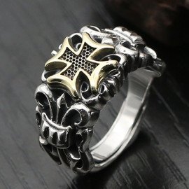 Men's Sterling Silver Iron Cross Ring