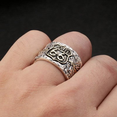 Men's Sterling Silver Route 66 Ring