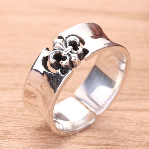 Men's Sterling Silver Fleur De Lis Ring