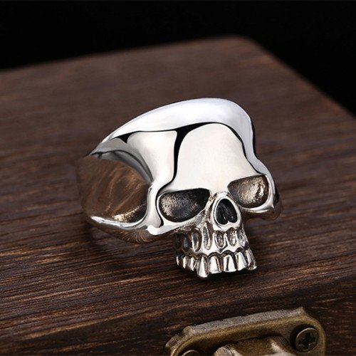 Men's Sterling Silver Sleek Skull Ring