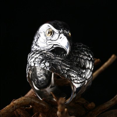 Men's Sterling Silver Eagle Ring