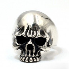 Men's Sterling Silver Furious Skull Ring