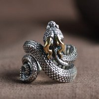 Men's Sterling Silver Snake Ring