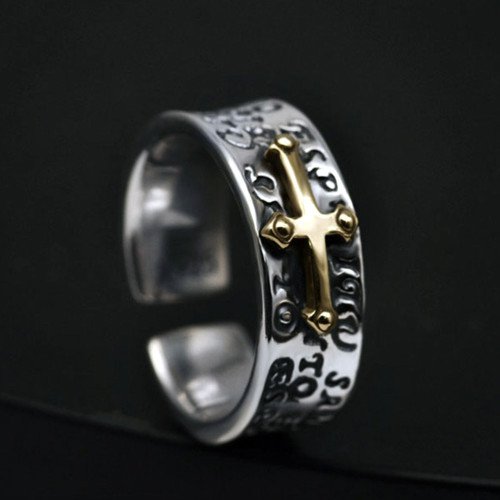 Men's Sterling Silver Cross Wrap Ring