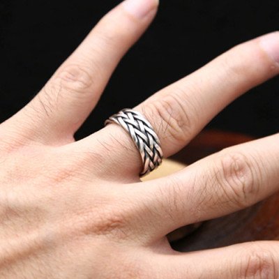 Sterling Silver Wide Braided Wrap Ring