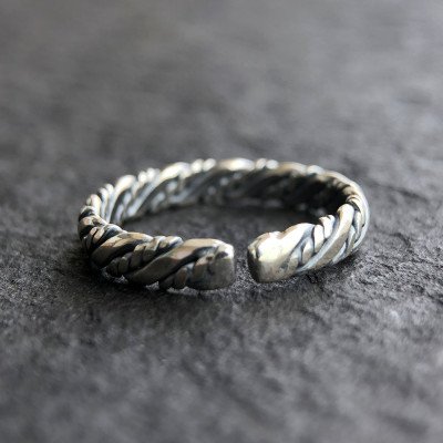 Sterling Silver Slim Braided Wrap Ring