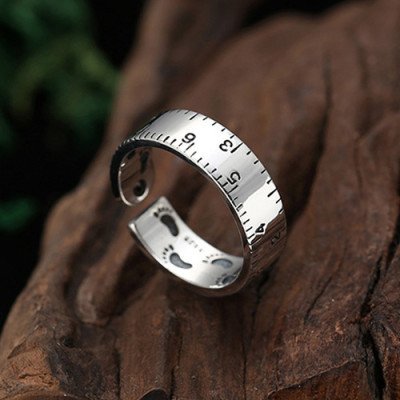 Sterling Silver Ruler Pinky Ring