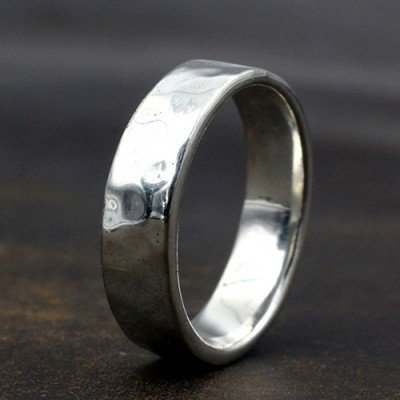Sterling Silver Hammered Band Ring