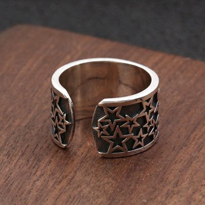 Sterling Silver Stars Pinky Ring
