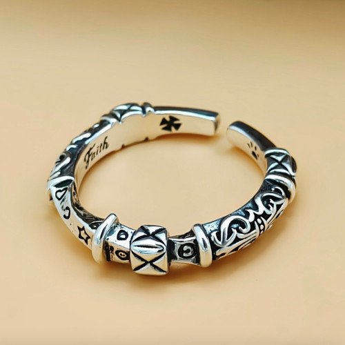 Sterling Silver Ivy Pattern Twisted Pinky Ring