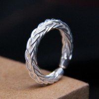 Sterling Silver Braided Pinky Ring