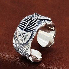 Sterling Silver Fish Bone Ring