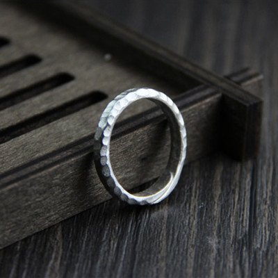 Women's Fine Silver Hammered Ring