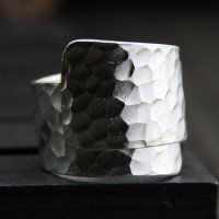 Women’s Fine Silver Hammered Wrap Ring
